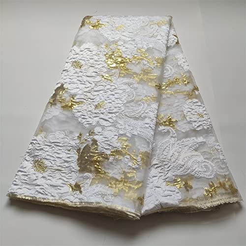 JUJING 4,5 m Tüll Spitze Stoff Organza Stickerei Guipure Party Kleid Gold Brokat Jacquard French Lace von JUJING