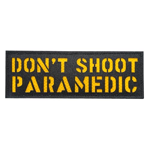 21,6 x 7,6 cm reflektierender "Don't Shoot Sanitäter-Patch", reflektierende Rückwand mit Klettverschluss (schwarz-gelb) von JUJUPUPS