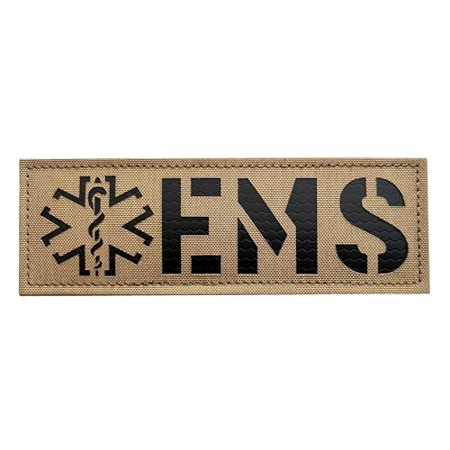 IR Infrarot EMS EMT Star of Life Rückwand Patch Laser Cut Patch (Coyote Brown Tan, 15,2 x 5,1 cm) von JUJUPUPS