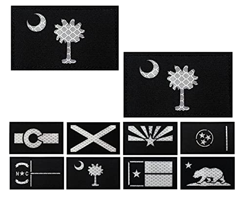 Reflektierende South Carolina Flagge – Staatsflaggen, taktischer Aufnäher für Kleidung, Hut, Team, Militär, 2 Stück Reflektierende South Carolina Flagge – Staatsflaggen, taktischer Aufnäher für Kleidung, Hut, Team, Militär, 2 Stück von JUJUPUPS