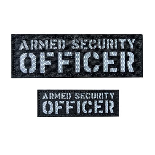 Reflektierender Aufnäher für Sicherheitsbeamte mit Klettverschluss, Größe S und L, 2 Stück Reflektierender Aufnäher für Sicherheitsbeamte mit Klettverschluss, Größe S und L, 2 Stück von JUJUPUPS