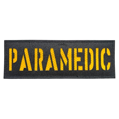 Reflektierender Sanitäter-Patch, 21,6 x 7,6 cm, reflektierender Aufnäher auf der Rückseite mit Klettverschluss (schwarz-gelb) von JUJUPUPS