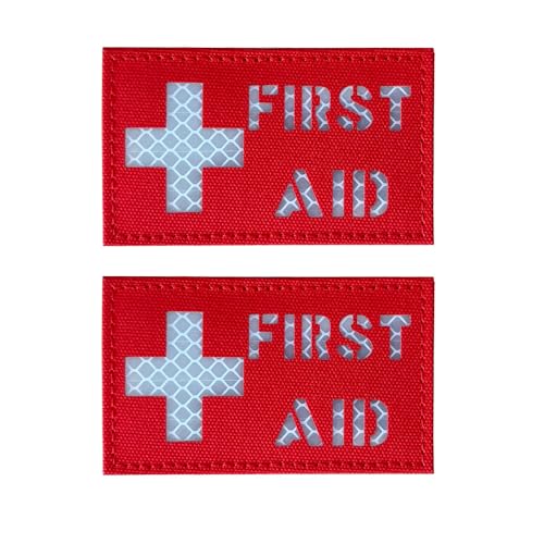 Reflektierendes Erste-Hilfe-Set, weiß/rot, IFAK Medic MED Trauma Sanitäter Haken Patch (Stil B) von JUJUPUPS