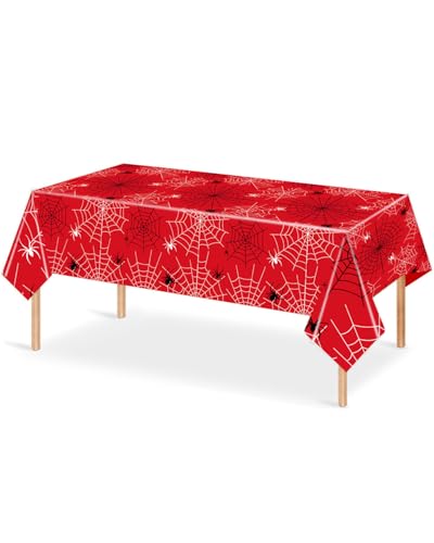 JUKOTA Spider Tischdecke Kindergeburtstag 108×180cm, Spider Geburtstag Deko Jungen, Spider Geburtstagsdeko 1 Jahre, Partytischdecken für Spider Partygeschirr Set & Muffin Deko, für Kinder Party Deko von JUKOTA