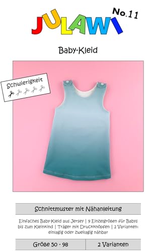 Papierschnittmuster Baby Kleid Gr50-98 | JULAWI No.11 von JULAWI