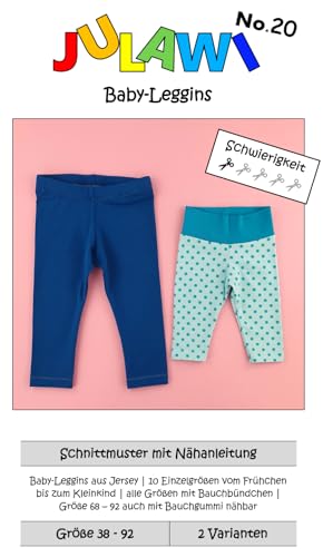 Papierschnittmuster Baby Leggins Gr38-92 | JULAWI No.20 Papierschnittmuster Baby Leggins Gr38-92 | JULAWI No.20 von JULAWI