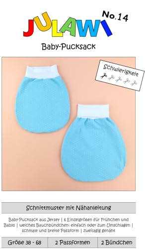 JULAWI No.14: Papierschnittmuster für Baby Pucksack Gr.38-68 mit bebilderter Anleitung & 6 Einzelgrößen JULAWI No.14: Papierschnittmuster für Baby Pucksack Gr.38-68 mit bebilderter Anleitung & 6 Einzelgrößen von JULAWI