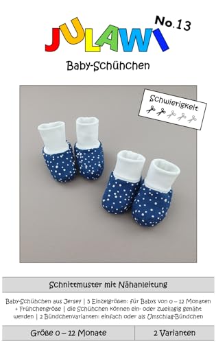 Papierschnittmuster Baby Schühchen 0-12 Monate + Frühchen | JULAWI No.13 Papierschnittmuster Baby Schühchen 0-12 Monate + Frühchen | JULAWI No.13 von JULAWI