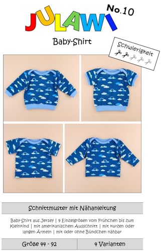 Papierschnittmuster Baby Shirt Gr44-92 | JULAWI No.10 Papierschnittmuster Baby Shirt Gr44-92 | JULAWI No.10 von JULAWI