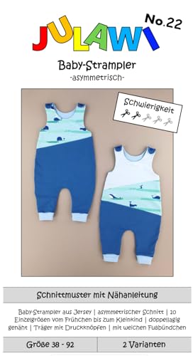 Papierschnittmuster Jungen Strampler Gr38-92 | JULAWI No.22 Papierschnittmuster Jungen Strampler Gr38-92 | JULAWI No.22 von JULAWI