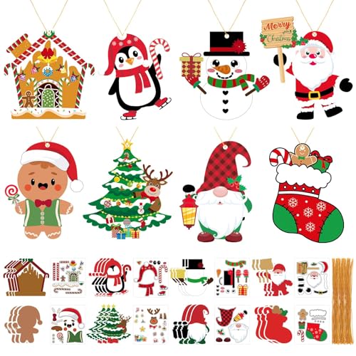 JULBEAR 26 Stück Weihnachten Bastelset für Kinder, Sticker Aufkleber Kunsthandwerk zum Basteln DIY Mix&Match Kreativsets Weihnachtsbaum Winter Neujahr JULBEAR 26 Stück Weihnachten Bastelset für Kinder, Sticker Aufkleber Kunsthandwerk zum Basteln DIY Mix&Match Kreativsets Weihnachtsbaum Winter Neujahr von JULBEAR