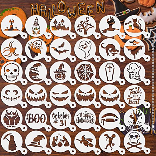 JULBEAR 36 Stück wiederverwendbare Halloween-Kuchen-Plätzchen-Schablonen, Formwerkzeuge für Kekse, DIY, Urlaub, Backen, Malen, Dessert, Basteln, Kaffee-Dekoration JULBEAR 36 Stück wiederverwendbare Halloween-Kuchen-Plätzchen-Schablonen, Formwerkzeuge für Kekse, DIY, Urlaub, Backen, Malen, Dessert, Basteln, Kaffee-Dekoration von JULBEAR