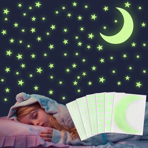 JULBEAR Leuchtsterne Kinderzimmer, 300 Stück Selbstklebende Leuchtsterne Aufkleber Wandtattoo Kinderzimmer Junge Weltraum Kinder Leuchtaufkleber Leuchten im Dunkeln Leuchtende Sterne Mond JULBEAR Leuchtsterne Kinderzimmer, 300 Stück Selbstklebende Leuchtsterne Aufkleber Wandtattoo Kinderzimmer Junge Weltraum Kinder Leuchtaufkleber Leuchten im Dunkeln Leuchtende Sterne Mond von JULBEAR