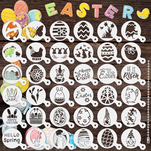 JULBEAR Schablonen Ostern Set, 36 Stück Zeichnung Malerei Schablone für Kinder Ostern Basteln Ostern Zeichenschablonen Set Ostern Deko Ostergeschenke Kinder Körpermalfarben JULBEAR Schablonen Ostern Set, 36 Stück Zeichnung Malerei Schablone für Kinder Ostern Basteln Ostern Zeichenschablonen Set Ostern Deko Ostergeschenke Kinder Körpermalfarben von JULBEAR