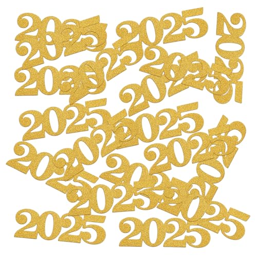 Konfetti 2025, Goldglitzer, für Abschlussfeier, Party, Dekoration, Tischdekoration, Klasse der High School, College, Abschlussfeier, Partyzubehör, 13,7 cm, mit 80 Klebepunkten, 70 Stück Konfetti 2025, Goldglitzer, für Abschlussfeier, Party, Dekoration, Tischdekoration, Klasse der High School, College, Abschlussfeier, Partyzubehör, 13,7 cm, mit 80 Klebepunkten, 70 Stück von JULBEAR