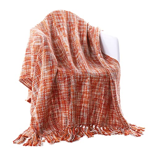 JULEMY Kuscheldecke mit Fransen,Bettüberwurf,Sofadecke,Decke und Handtuch für das Bett,Strickstoff,Sehr weich und bequem,für Zuhause,Büro,Reisen,Zelten von JULEMY