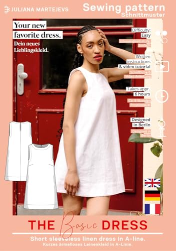 Leinenkleid Schnittmuster Damen (Gr. XS-XXXL) Papierschnittmuster mit Nähanleitung zum Nähen von JULIANA MARTEJEVS