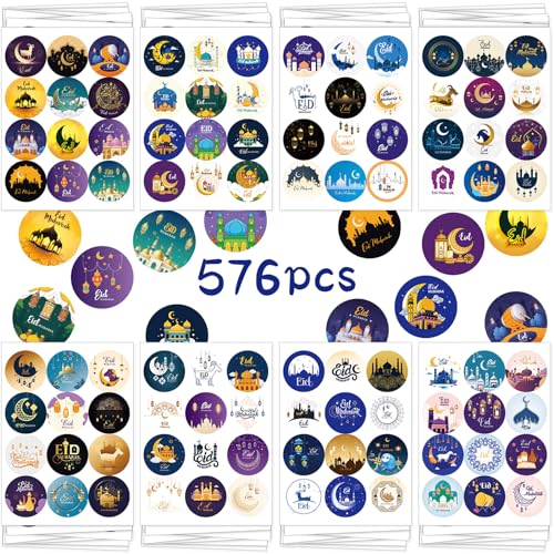 JULMELON Eid Mubarak Sticker, 576 Stück Eid Mubarak Aufkleber 3,8 CM Runde Ramadan Sticker Selbstklebende Ramadan Aufkleber für Party Gastgeschenke Karten Taschen Deko JULMELON Eid Mubarak Sticker, 576 Stück Eid Mubarak Aufkleber 3,8 CM Runde Ramadan Sticker Selbstklebende Ramadan Aufkleber für Party Gastgeschenke Karten Taschen Deko von JULMELON