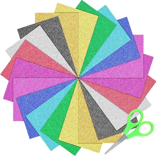 JULMELON Glitzerpapier Zum Basteln, 20 Blatt Bunt Bastelpapier 10 Farben A4 Funkelnd Kartonpapier 250gsm Glitzerpapier für Kunsthandwerk Deko JULMELON Glitzerpapier Zum Basteln, 20 Blatt Bunt Bastelpapier 10 Farben A4 Funkelnd Kartonpapier 250gsm Glitzerpapier für Kunsthandwerk Deko von JULMELON