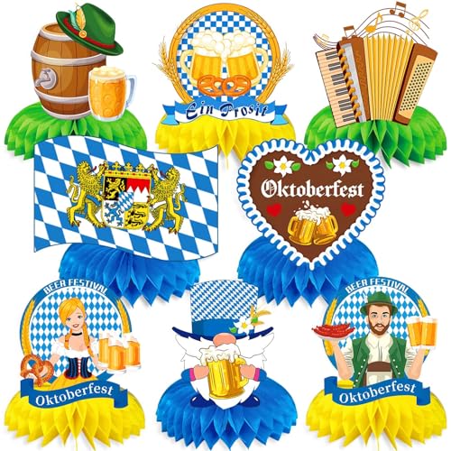 JULMELON Oktoberfest Deko - 8 Stück Tischdeko Wabenform, 3D Party Accessoires für Tischdekorationen und Gastgeschenke JULMELON Oktoberfest Deko - 8 Stück Tischdeko Wabenform, 3D Party Accessoires für Tischdekorationen und Gastgeschenke von JULMELON