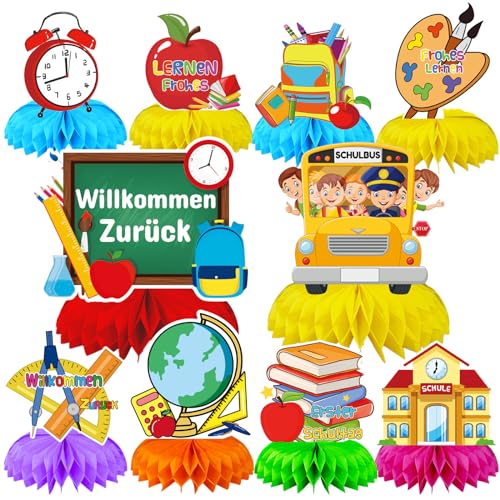JULMELON Schulanfang Deko, 10 Stück Einschulung Deko Bunte Schulanfang Tischdeko Schulkind Bienenwabe Mittelstücke 2024 Einschulung Tischdeko JULMELON Schulanfang Deko, 10 Stück Einschulung Deko Bunte Schulanfang Tischdeko Schulkind Bienenwabe Mittelstücke 2024 Einschulung Tischdeko von JULMELON