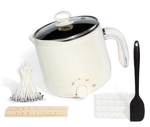 JULWHISPER Wachsschmelzer für die Kerzenherstellung 1,8L/60oz Wachsschmelzer mit Ausgießvorrichtung - Dochte, Dochtaufkleber, Zentriervorrichtung, Rührlöffel inklusive - EU Stecker JULWHISPER Wachsschmelzer für die Kerzenherstellung 1,8L/60oz Wachsschmelzer mit Ausgießvorrichtung - Dochte, Dochtaufkleber, Zentriervorrichtung, Rührlöffel inklusive - EU Stecker von JULWHISPER