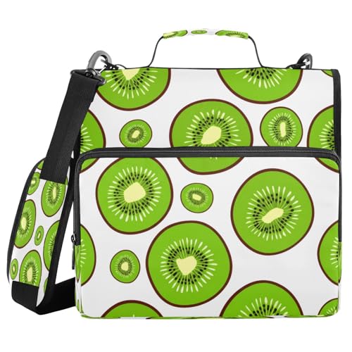 JUMBEAR Aktenordner mit Reißverschluss, 3,8 cm O-Ringe, Fächermappe, mehrere Taschen, Kapazität 600 Blatt, Grün Kiwi von JUMBEAR