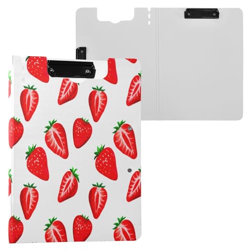 JUMBEAR Aquarell-Klemmbrett mit Erdbeeren, A4 mit Doppel-Clips, faltbares Klemmbrett mit Abdeckung, leicht, persönlicher Organizer, geeignet für Krankenhaus, Büro, Schule, Geschäft, Klassenzimmer JUMBEAR Aquarell-Klemmbrett mit Erdbeeren, A4 mit Doppel-Clips, faltbares Klemmbrett mit Abdeckung, leicht, persönlicher Organizer, geeignet für Krankenhaus, Büro, Schule, Geschäft, Klassenzimmer von JUMBEAR