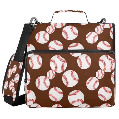 JUMBEAR Baseball-Ordner mit Reißverschluss, mit Schultergurt, 3,8 cm O-Ringe, Fächermappe, mehrere Taschen, Kapazität 600 Blatt von JUMBEAR