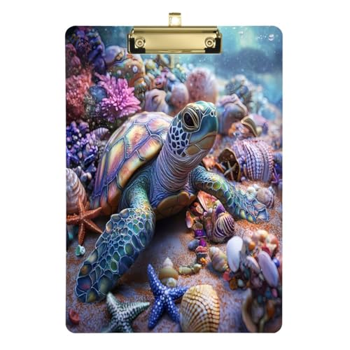 JUMBEAR Bunte 3D-Klemmbretter mit Meeresschildkröte, 31,8 x 22,9 cm, A4-Standardbriefgröße, Hart-Klemmbrett mit Metallclip, Büro-Klemmbretter für Krankenschwestern, Studenten, Büro JUMBEAR Bunte 3D-Klemmbretter mit Meeresschildkröte, 31,8 x 22,9 cm, A4-Standardbriefgröße, Hart-Klemmbrett mit Metallclip, Büro-Klemmbretter für Krankenschwestern, Studenten, Büro von JUMBEAR