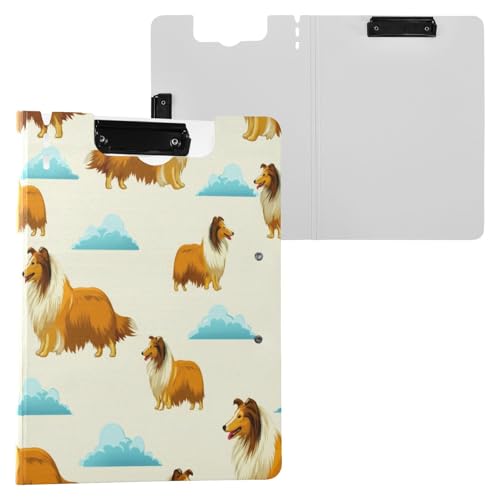 JUMBEAR Collie Dogs Klemmbrett A4 mit Doppel-Clips, faltbares Klemmbrett mit Abdeckung, leicht, persönlicher Organizer, geeignet für Krankenhaus, Büro, Schule, Geschäft, Klassenzimmer JUMBEAR Collie Dogs Klemmbrett A4 mit Doppel-Clips, faltbares Klemmbrett mit Abdeckung, leicht, persönlicher Organizer, geeignet für Krankenhaus, Büro, Schule, Geschäft, Klassenzimmer von JUMBEAR