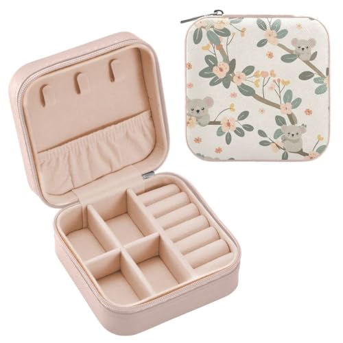 JUMBEAR Frecher Koala auf einem Ast, Reise-Schmuckkästchen, Organizer für Damen, Reise-Schmuckkästchen, Reise-Schmucketui, kleine Schmuckschatulle für Halskette, Armband, Ohrringe JUMBEAR Frecher Koala auf einem Ast, Reise-Schmuckkästchen, Organizer für Damen, Reise-Schmuckkästchen, Reise-Schmucketui, kleine Schmuckschatulle für Halskette, Armband, Ohrringe von JUMBEAR