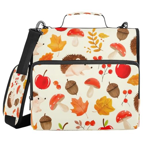 JUMBEAR Igel-Nuss-Mappe mit Reißverschluss, mit Schultergurt, 3,8 cm O-Ringe, Fächermappe, mehrere Taschen, Kapazität 600 Blatt JUMBEAR Igel-Nuss-Mappe mit Reißverschluss, mit Schultergurt, 3,8 cm O-Ringe, Fächermappe, mehrere Taschen, Kapazität 600 Blatt von JUMBEAR