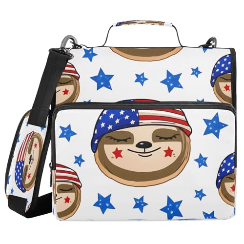 JUMBEAR Independence Day Faultier-Ordner mit Reißverschluss, mit Schultergurt, 3,8 cm O-Ringe, Fächermappe, mehrere Taschen, Kapazität 600 Blatt JUMBEAR Independence Day Faultier-Ordner mit Reißverschluss, mit Schultergurt, 3,8 cm O-Ringe, Fächermappe, mehrere Taschen, Kapazität 600 Blatt von JUMBEAR