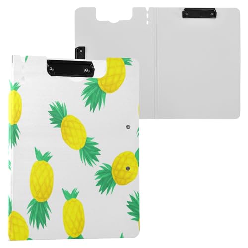 JUMBEAR Klemmbrett mit gelben Ananas mit grünen Blättern, A4 mit Doppel-Clips, faltbares Klemmbrett mit Deckel, leicht, persönlicher Organizer, geeignet für Krankenhaus, Büro, Schule, Geschäft JUMBEAR Klemmbrett mit gelben Ananas mit grünen Blättern, A4 mit Doppel-Clips, faltbares Klemmbrett mit Deckel, leicht, persönlicher Organizer, geeignet für Krankenhaus, Büro, Schule, Geschäft von JUMBEAR