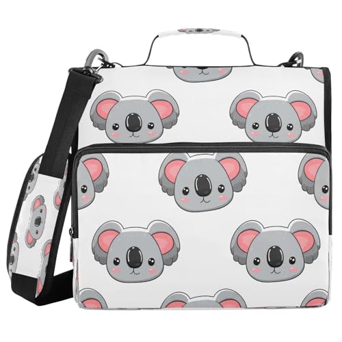 JUMBEAR Konferenzmappe mit Reißverschluss, A4, Business-Dokumententasche, Portfolio mit Ringbuch, Notizbuch, Business-Dokumente, Aktenordner, Koala von JUMBEAR