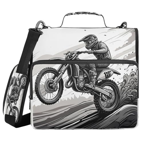 JUMBEAR Konferenzmappe mit Reißverschluss, A4, Business-Dokumententasche, Portfolio mit Ringbuch, Notizbuch, Business-Dokumente, Aktenordner, grauer Stil, Motorradfahrer JUMBEAR Konferenzmappe mit Reißverschluss, A4, Business-Dokumententasche, Portfolio mit Ringbuch, Notizbuch, Business-Dokumente, Aktenordner, grauer Stil, Motorradfahrer von JUMBEAR