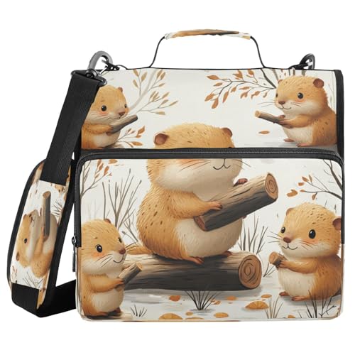 JUMBEAR Konferenzmappe mit Reißverschluss, A4, mit Ringbuch, Notizbuch, Business-Dokumente, Aktenordner, Hamster von JUMBEAR