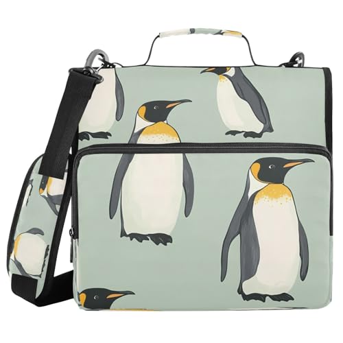 JUMBEAR Konferenzmappe mit Reißverschluss, A4-Format, mit Ringbuch, Notizbuch, Business-Dokumente, Aktenordner, Cartoon-Pinguin von JUMBEAR