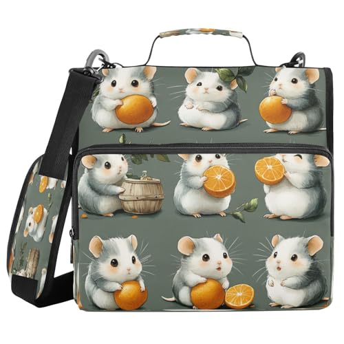 JUMBEAR Konferenzmappe mit Reißverschluss, A4-Format, mit Ringbuch, Notizbuch, Business-Dokumentenmappe, Hamster und Orange von JUMBEAR