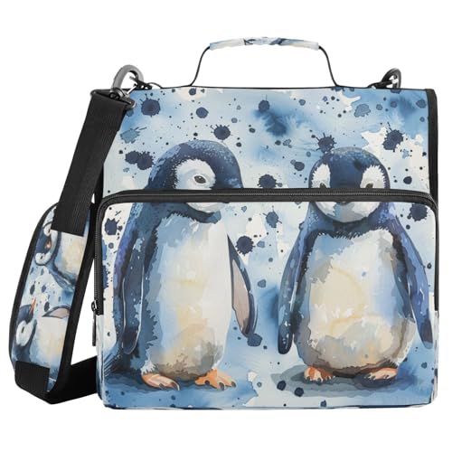 JUMBEAR Konferenzmappe mit Reißverschluss, A4-Format, mit Ringbuch, Notizbuch, Business-Dokumentenmappe, Mischievous Pinguin von JUMBEAR