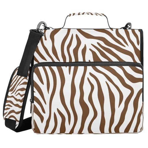 JUMBEAR Konferenzmappe mit Reißverschluss, A4-Format, mit Ringbuch, Notizbuch, Business-Dokumentenmappe, Zebra-Textur von JUMBEAR