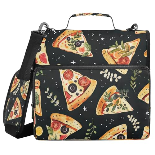 JUMBEAR Konferenzmappe mit Reißverschluss, A4-Format, mit Ringbuch, Notizbuch, Business-Dokumentenmappe, köstliche Pizza von JUMBEAR