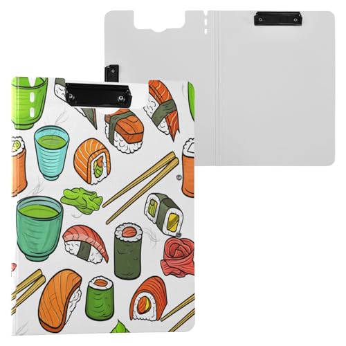 JUMBEAR Leckeres Sushi-Klemmbrett A4 mit Doppel-Clips, faltbares Klemmbrett mit Abdeckung, leichter persönlicher Organizer, geeignet für Krankenhaus, Büro, Schule, Geschäft, Klassenzimmer JUMBEAR Leckeres Sushi-Klemmbrett A4 mit Doppel-Clips, faltbares Klemmbrett mit Abdeckung, leichter persönlicher Organizer, geeignet für Krankenhaus, Büro, Schule, Geschäft, Klassenzimmer von JUMBEAR