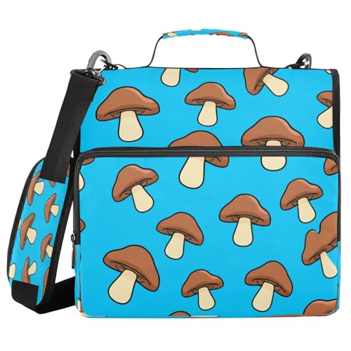 JUMBEAR Mappe mit Reißverschluss, Motiv: niedliche Pilze, mit Schultergurt, 3,8 cm O-Ringe, Fächermappe, mehrere Taschen, Kapazität 600 Blatt JUMBEAR Mappe mit Reißverschluss, Motiv: niedliche Pilze, mit Schultergurt, 3,8 cm O-Ringe, Fächermappe, mehrere Taschen, Kapazität 600 Blatt von JUMBEAR
