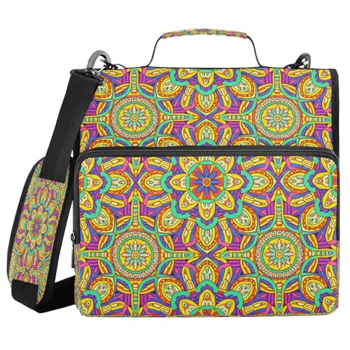 JUMBEAR Mexikanisches Talavera-Keramikfliesenmuster, Reißverschluss-Mappe mit Schultergurt, 3,8 cm O-Ringe, Fächermappe, mehrere Taschen, Kapazität 600 Blatt JUMBEAR Mexikanisches Talavera-Keramikfliesenmuster, Reißverschluss-Mappe mit Schultergurt, 3,8 cm O-Ringe, Fächermappe, mehrere Taschen, Kapazität 600 Blatt von JUMBEAR