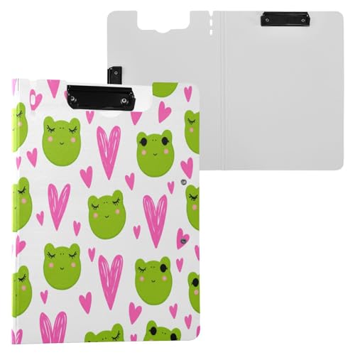 JUMBEAR Niedliches Froschgesichter Klemmbrett A4 mit Doppel-Clips, faltbares Klemmbrett mit Abdeckung, leichter persönlicher Organizer, geeignet für Krankenhaus, Büro, Schule, Geschäft, Klassenzimmer JUMBEAR Niedliches Froschgesichter Klemmbrett A4 mit Doppel-Clips, faltbares Klemmbrett mit Abdeckung, leichter persönlicher Organizer, geeignet für Krankenhaus, Büro, Schule, Geschäft, Klassenzimmer von JUMBEAR