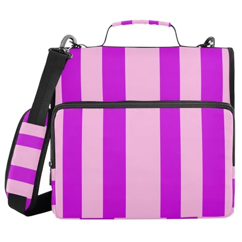 JUMBEAR Ordner mit Reißverschluss und Schultergurt, 3,8 cm O-Ringe, Fächermappe, mehrere Taschen, Kapazität 600 Blatt, Rosa und Violett von JUMBEAR