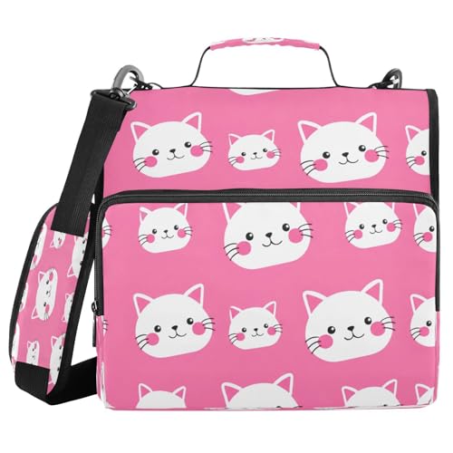 JUMBEAR Ordnungsmappe mit Reißverschluss und Schultergurt, 3,8 cm O-Ringe, Fächermappe, mehrere Taschen, Kapazität 600 Blatt von JUMBEAR