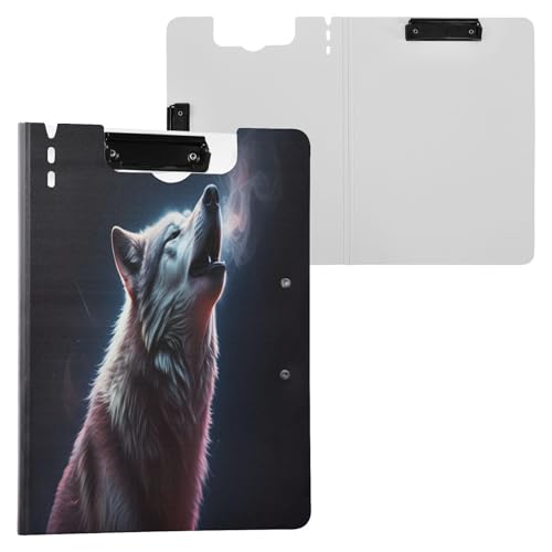 JUMBEAR Roaring Wolf Klemmbrett A4 mit Doppel-Clips, faltbares Klemmbrett mit Abdeckung, leicht, persönlicher Organizer, geeignet für Krankenhaus, Büro, Schule, Geschäft, Klassenzimmer JUMBEAR Roaring Wolf Klemmbrett A4 mit Doppel-Clips, faltbares Klemmbrett mit Abdeckung, leicht, persönlicher Organizer, geeignet für Krankenhaus, Büro, Schule, Geschäft, Klassenzimmer von JUMBEAR
